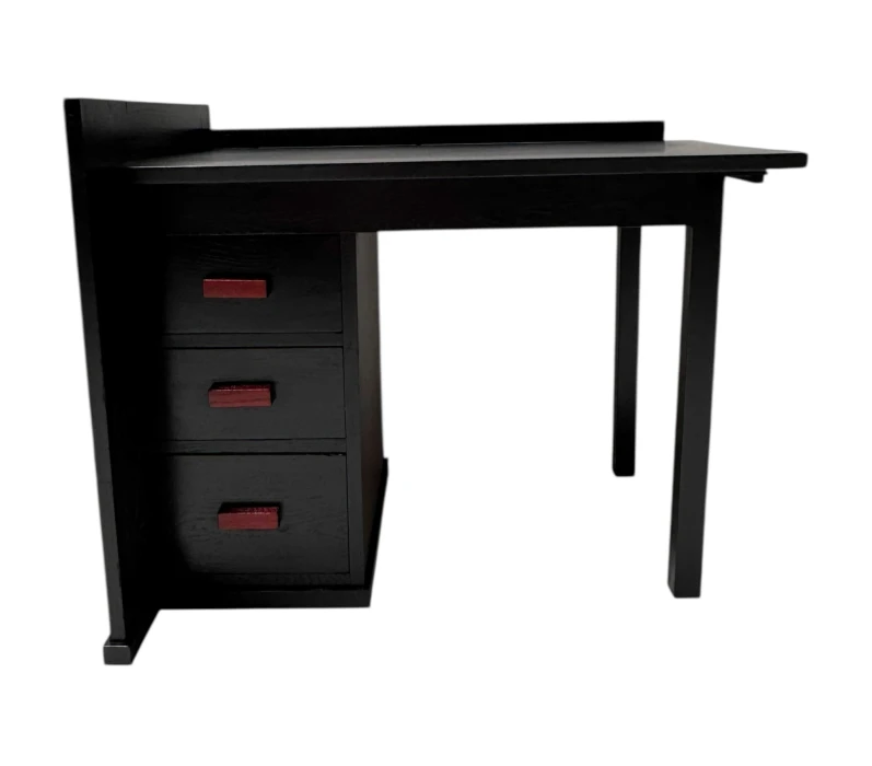 Art Deco Modernist Black Lacquered Desk or Writing Table, 1930s